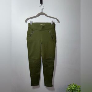 Abercrombie and Fitch Women’s Moto Green Zip Hem Leggings Size Small NWOT